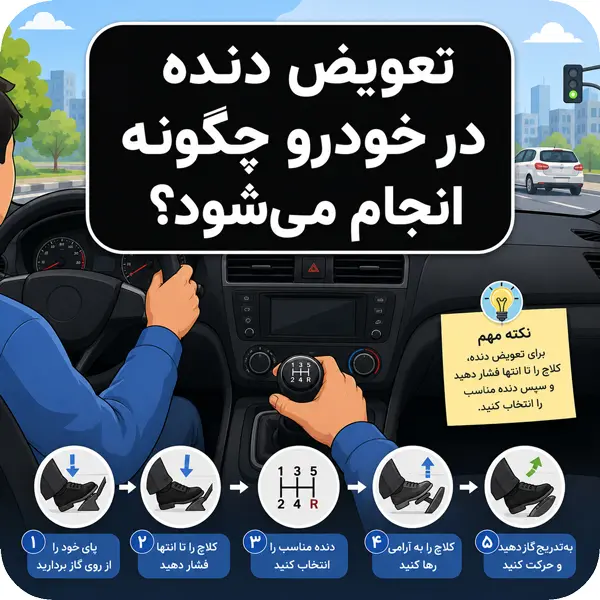 آموزش تعویض دنده خودرو