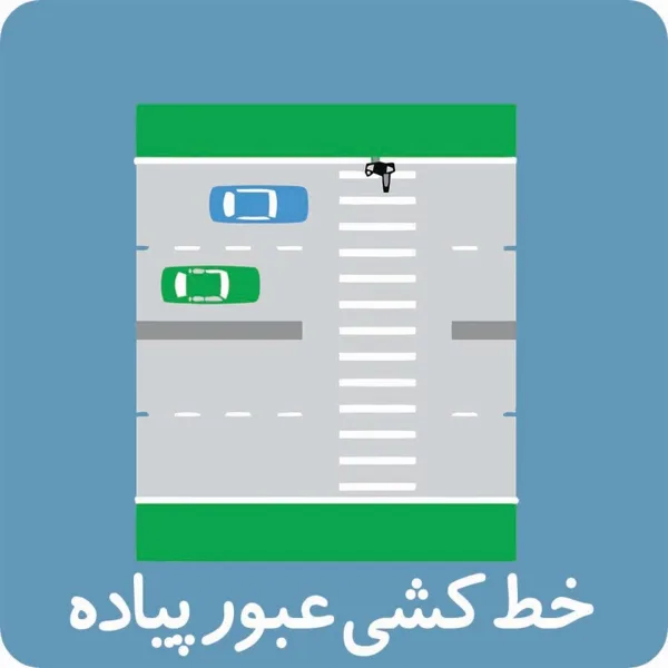 خط کشی عبور عابر پیاده در آزمون آییننامه رانندگی